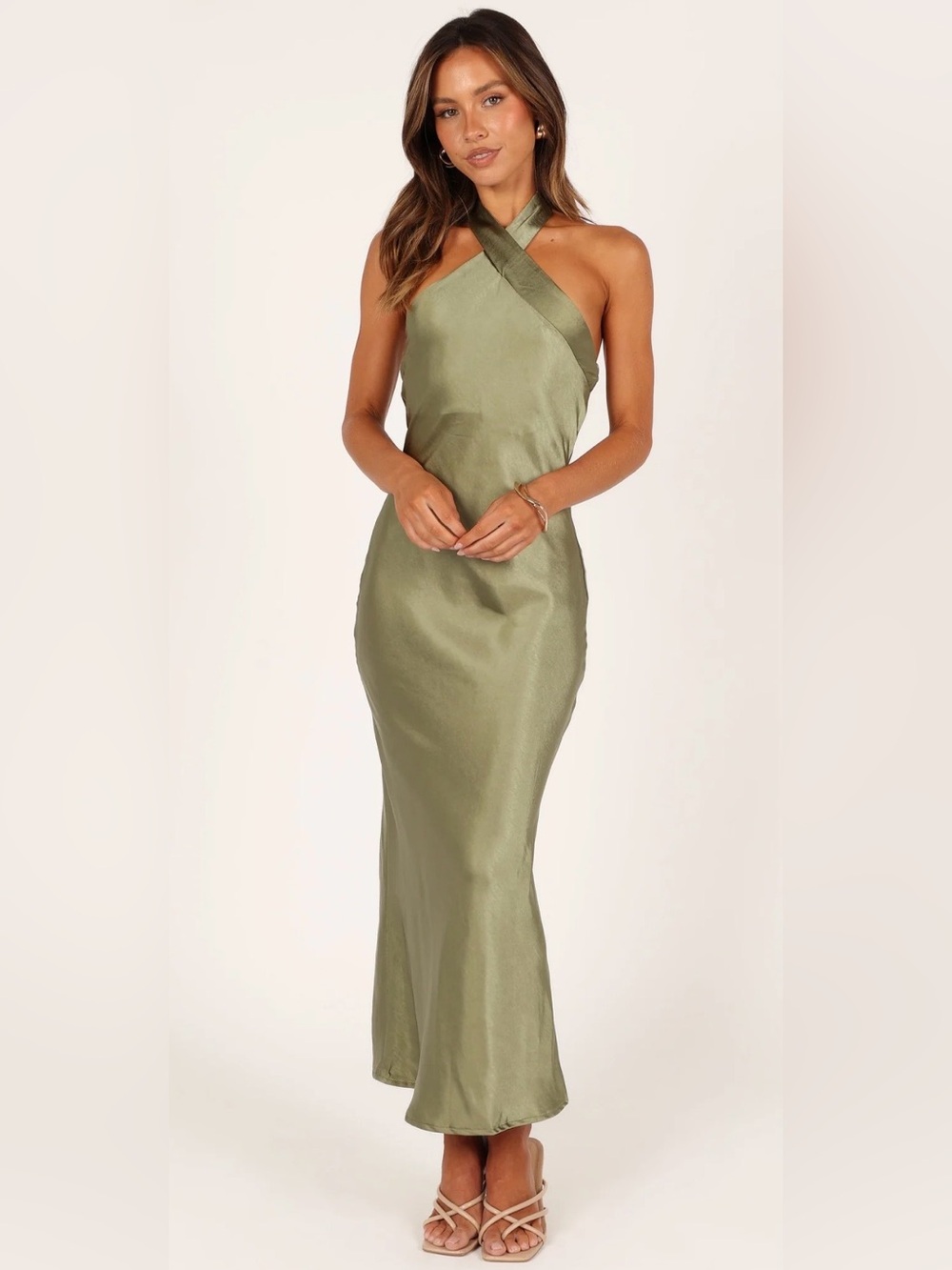 Petal & Pup Grasie Midi Dress in Olive- NWT